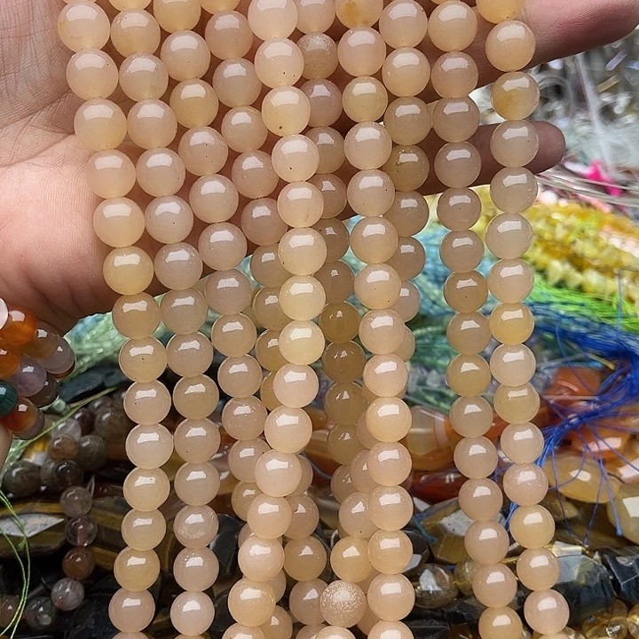 玛瑙/玉髓未镶嵌珠宝半成品2条10mm藕粉几颗有瑕