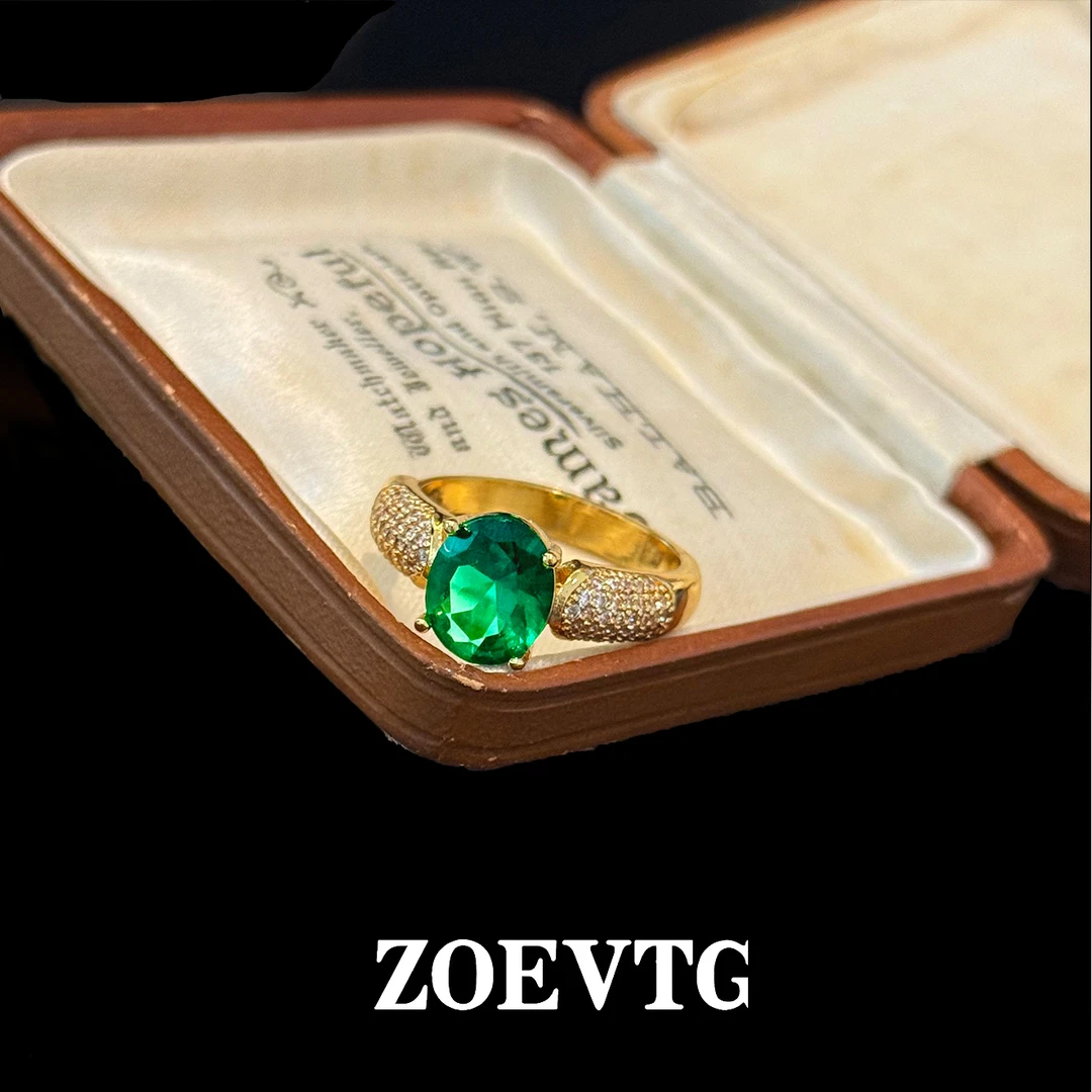 铜合金琉璃戒指 尤金妮】绿戒指可调大小中古vintage小众首饰1185