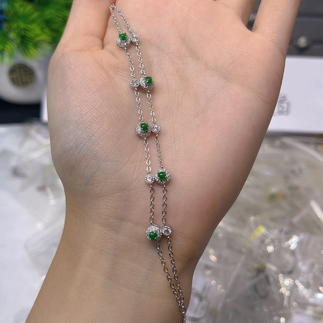 翡翠戒指银S925镶嵌我