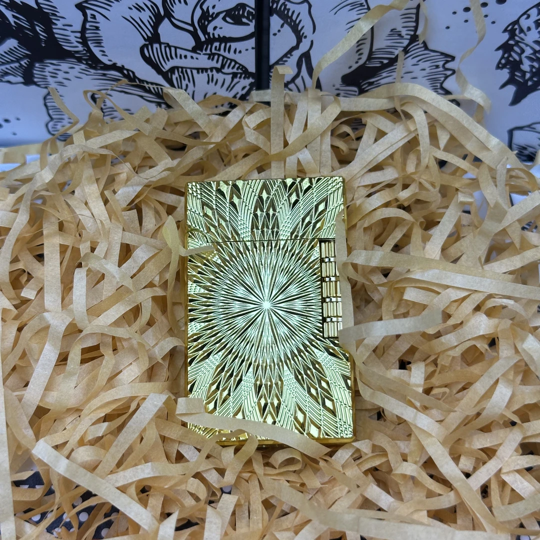 复古侧滑充气太阳花金朗声砂轮打火机创意个性高颜值送男友礼物