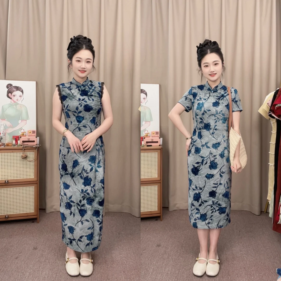 年轮 2025夏季改良新款小个子气质显瘦日常中国风旗袍裙