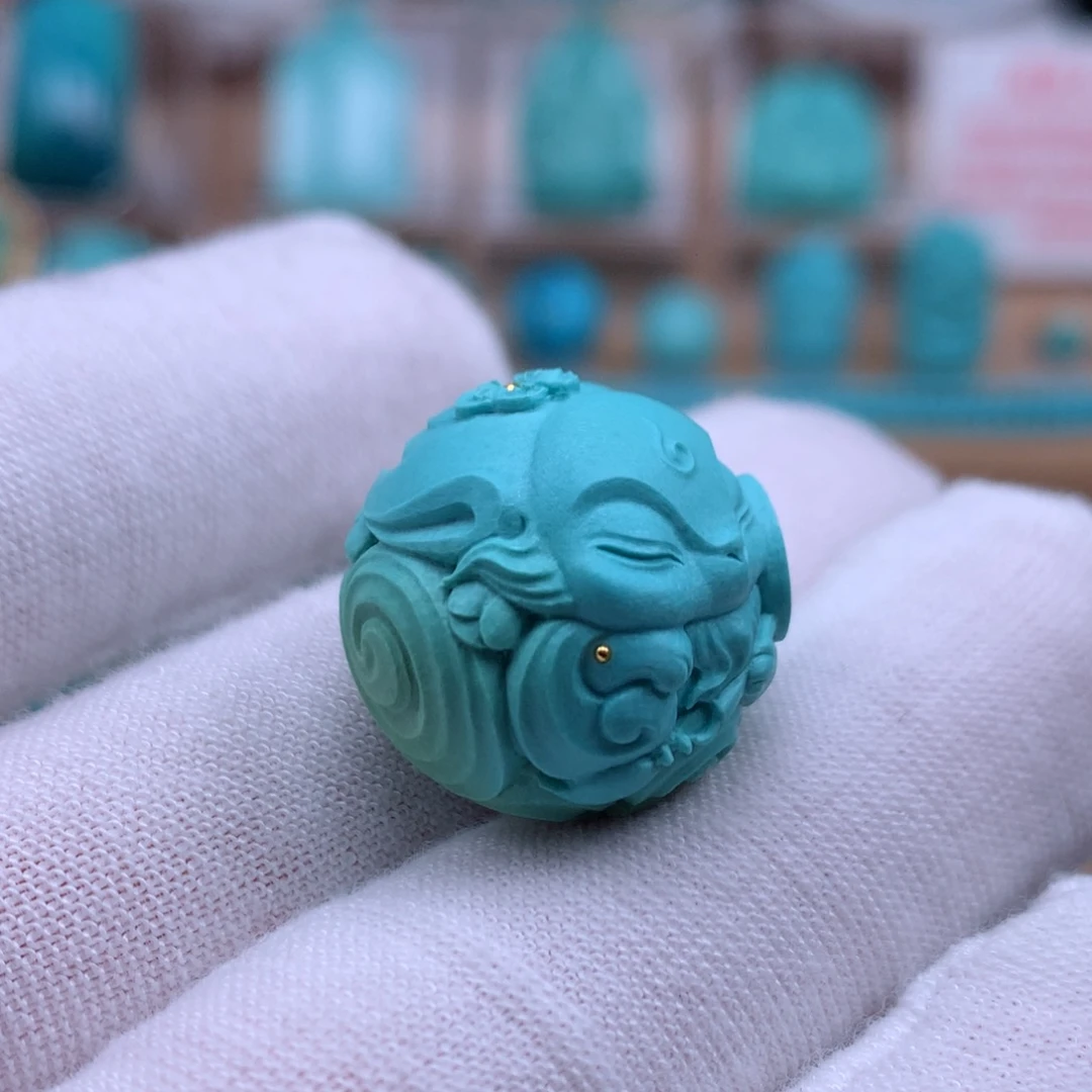 绿松石未镶嵌珠宝奇石直径19.9mm