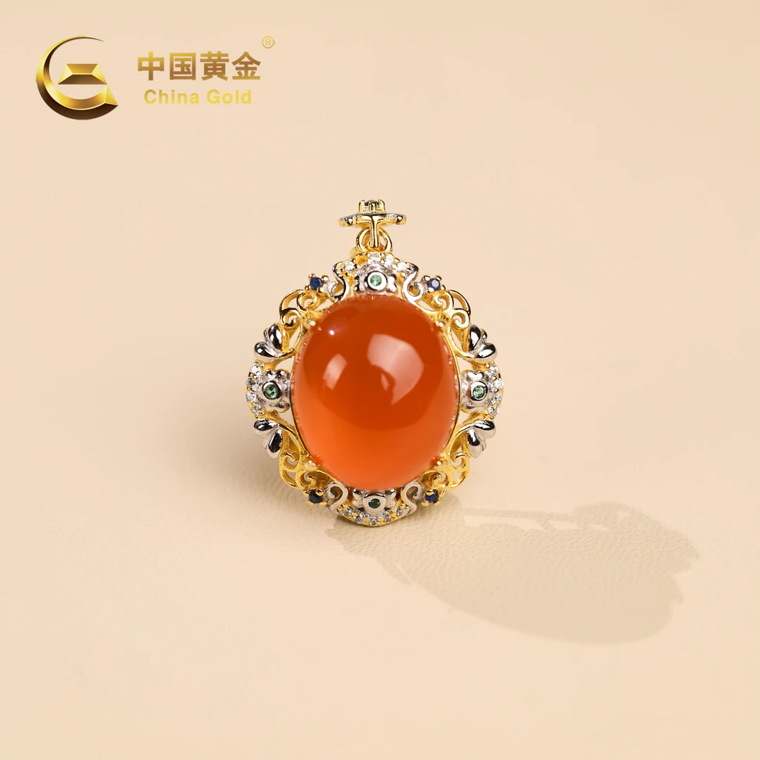 【中国黄金】莜幸 | 南红*吊坠*S925银镶嵌-D9605-Y