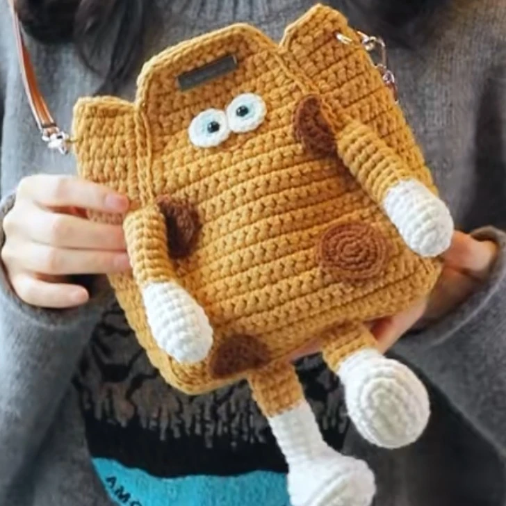 【成品】曲奇饼干手机包手工编织斜挎包送闺蜜朋友减龄又百搭钩织