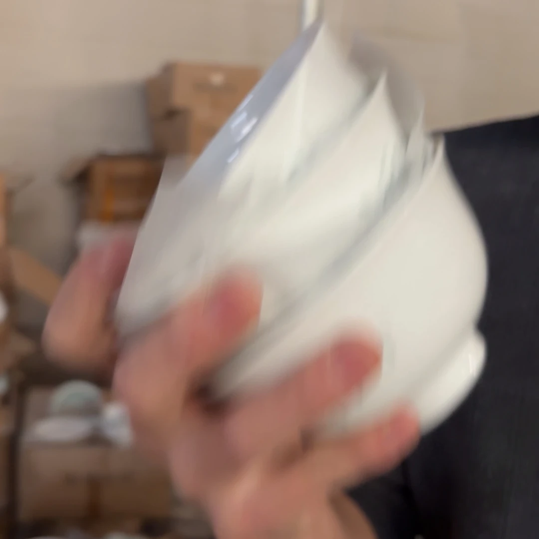 4.75英寸白色玲珑牡丹4只（源头工厂）