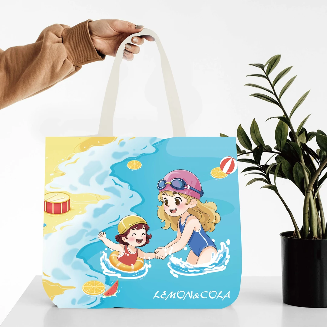 FL方青家新款多功能环保帆布袋 上街买菜购物很好看