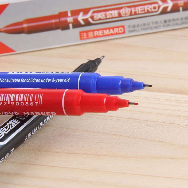 英雄小双头记号笔883水性勾线笔887油性光盘笔物流大头笔标记笔儿