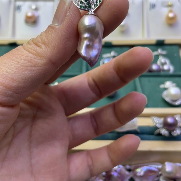 淡水珍珠吊坠(不含链)合金