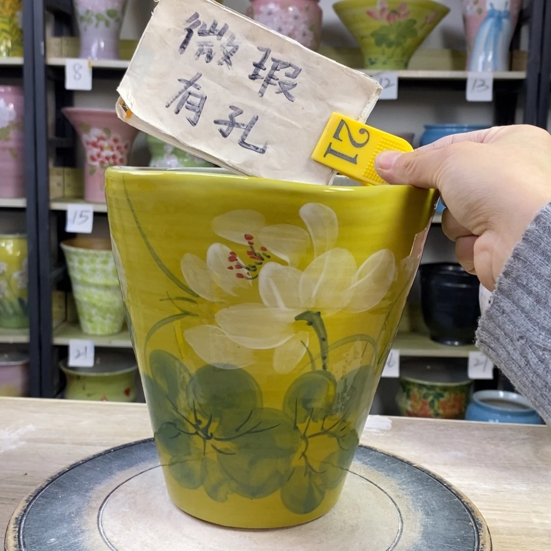 景德镇手工手绘陶瓷花盆