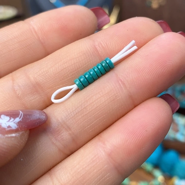 绿松石吊坠(不含链)未镶嵌油绿隔片3.7mm