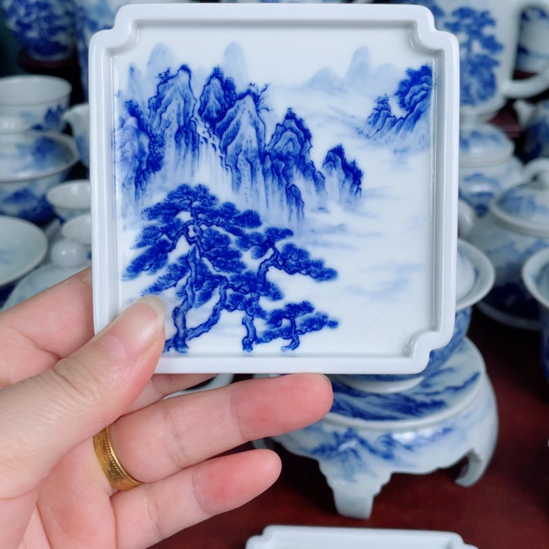 手工手绘青花，青花