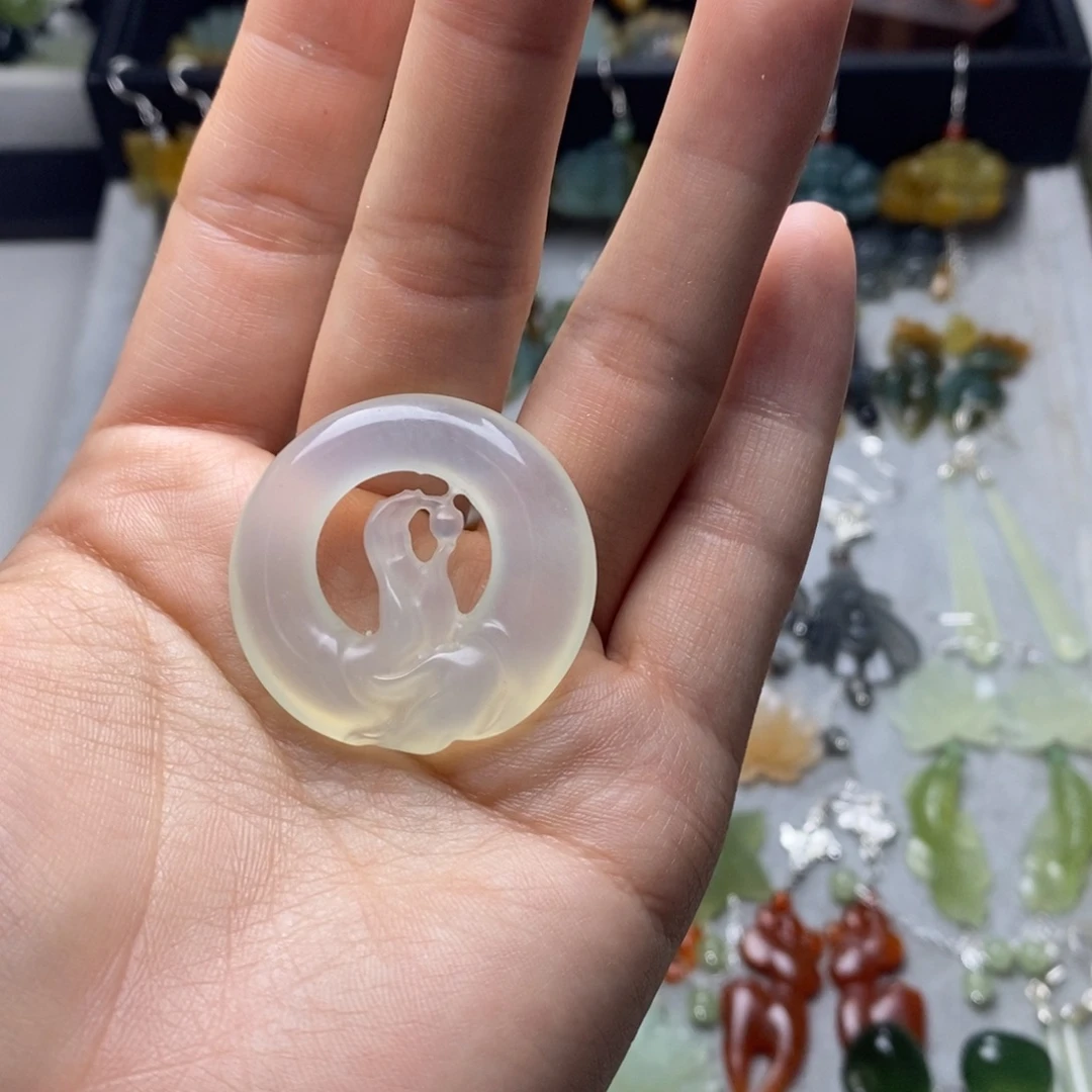 蛇纹石玉合金耳饰/颈饰