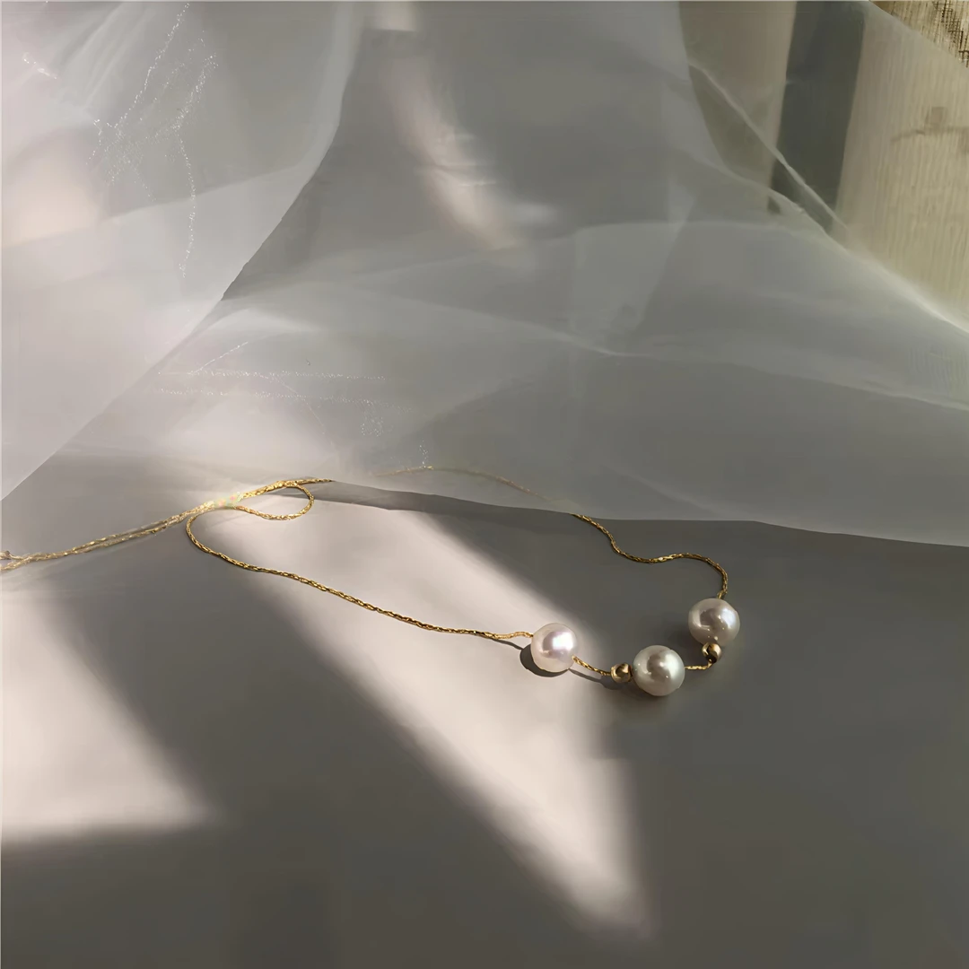 三珠项链气质百搭时尚轻奢 8164