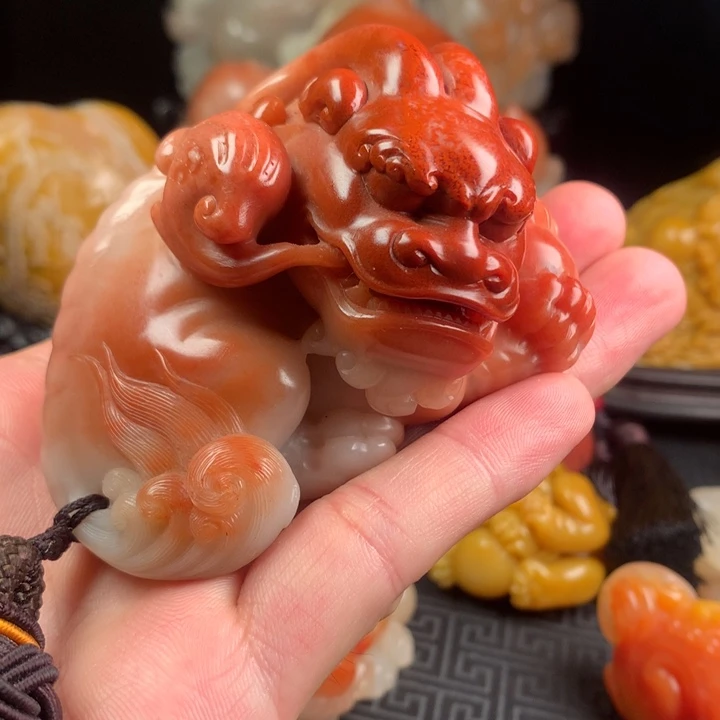 一***乐寿山石寿山石手把件
