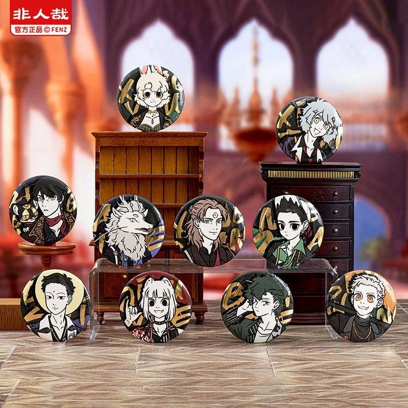 （小致代拆）非人哉黑金系列马口铁徽章盲盒