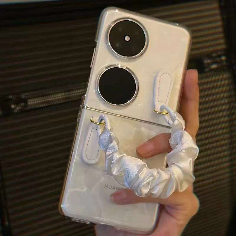 弹力丝巾手提适用华为pocket2折叠屏手机壳透明硬壳荣耀vflip小米