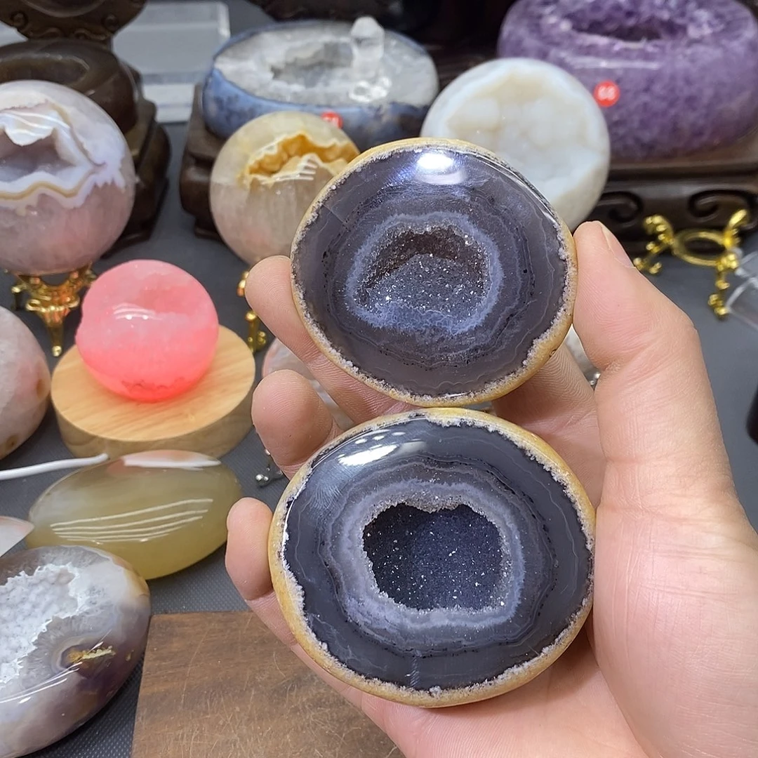 紫晶摆件未镶嵌聚宝盆