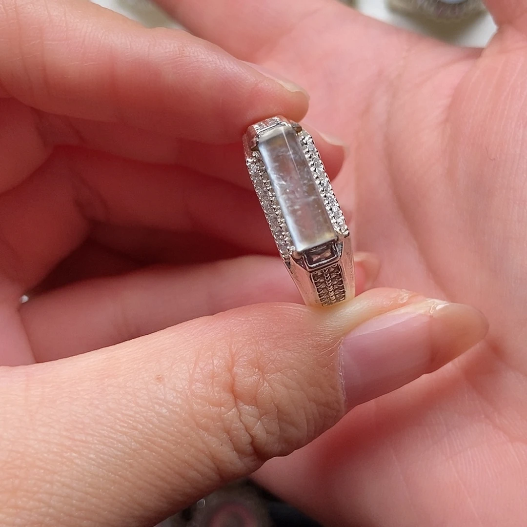 萌***馆翡翠未镶嵌戒指翡翠戒指