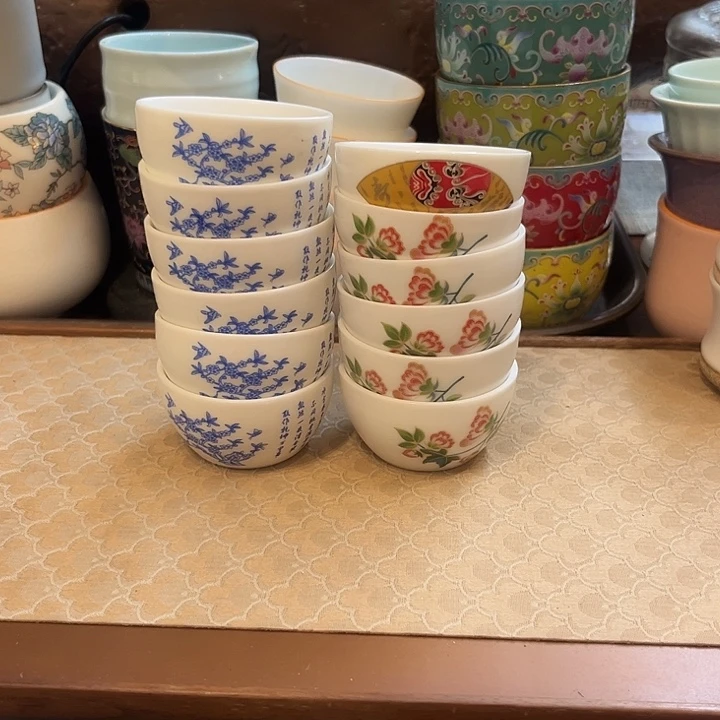 瓷片陶瓷单杯微瑕12个