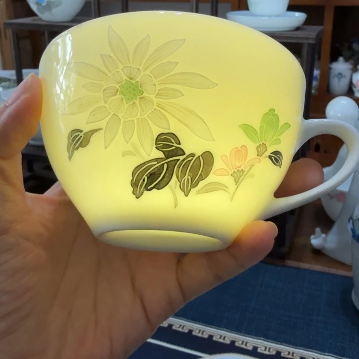 醴陵手绘咖啡杯瑕疵