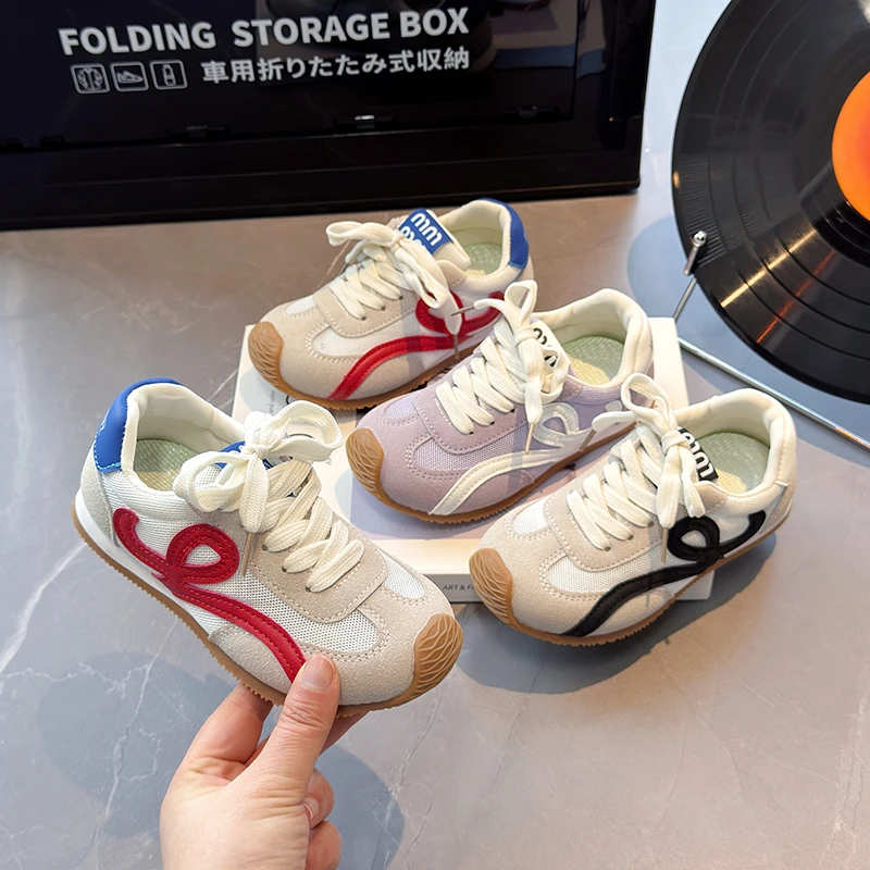 2025春季新款女童德训鞋复古男童鞋子阿甘鞋软底中大童运动鞋3551