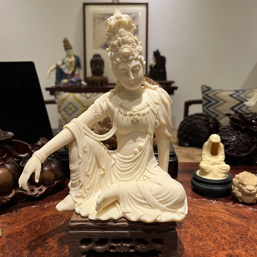 大号水月观音菩萨自在观音雕像手工艺品20cm