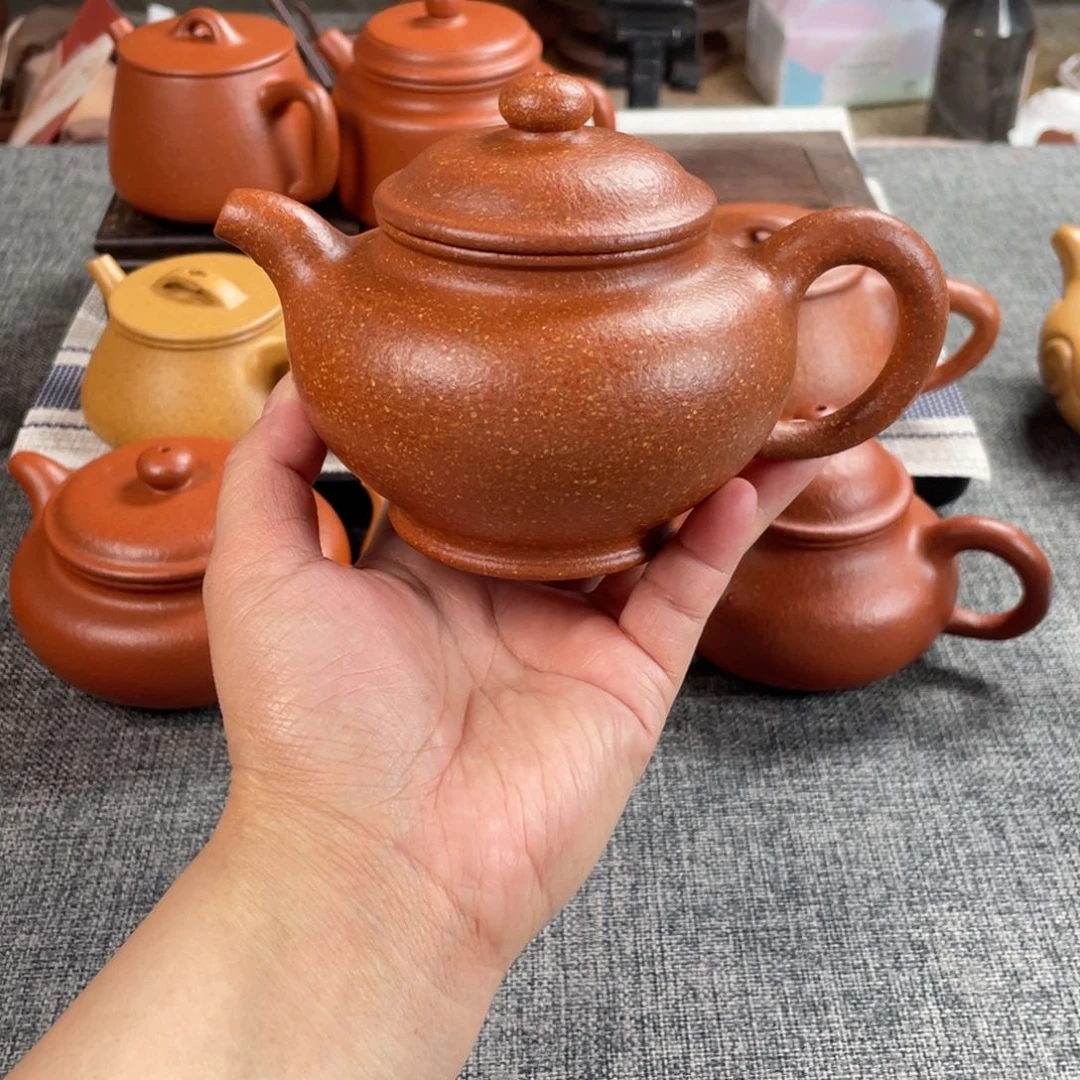 茶壶紫砂红降坡多只全手16目270