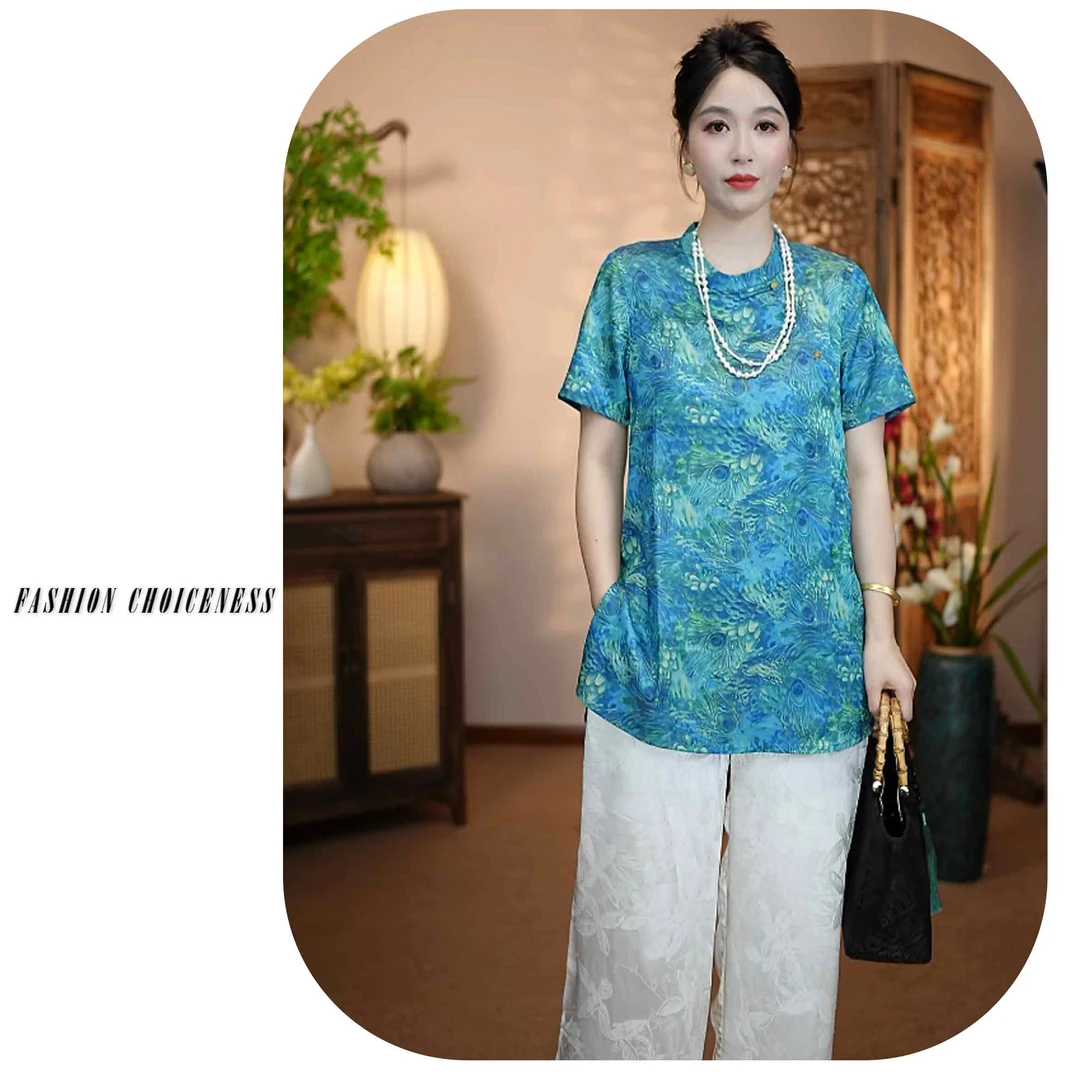 （兰亭序）新中式国风夏季新款上新日常时尚显瘦上衣女