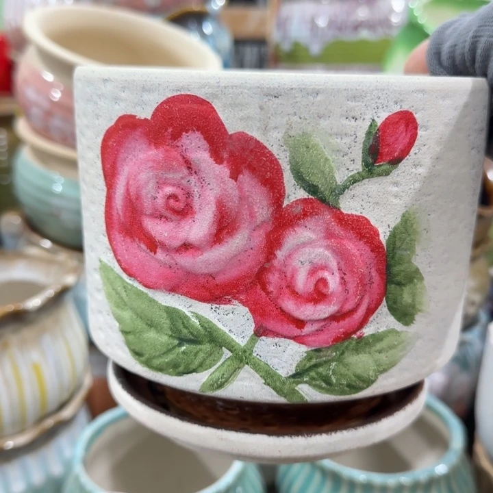 凑9块包邮，有孔陶瓷花盆