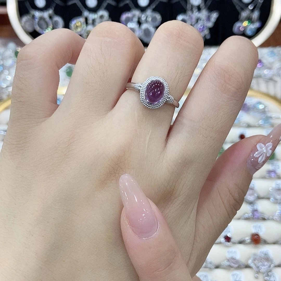 我***？银S925镶嵌戒指紫晶