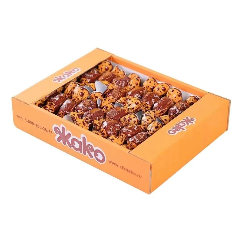 咖咖俄罗斯原装进口拉迈尔牌亚冠圆桶形巧克力糖（咖啡味）糖果年糖