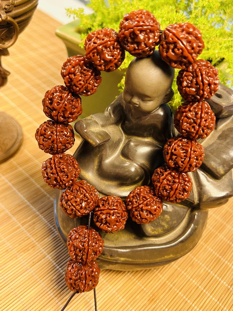 20-21mm【已包浆】六瓣飞碟桩金刚菩提手串 单圈机刷包浆玉化佛珠