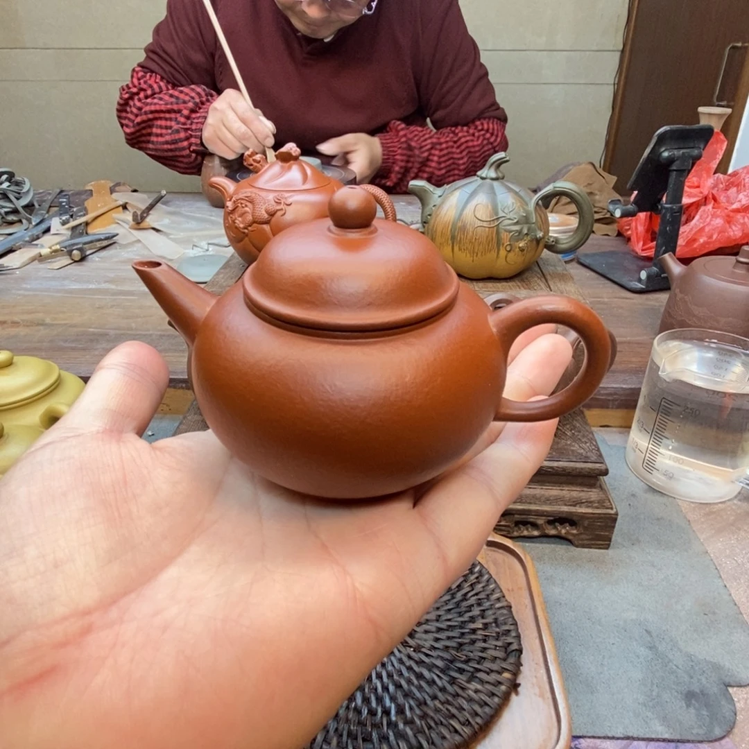 茶壶紫砂水平壶（原矿老朱泥125cc）