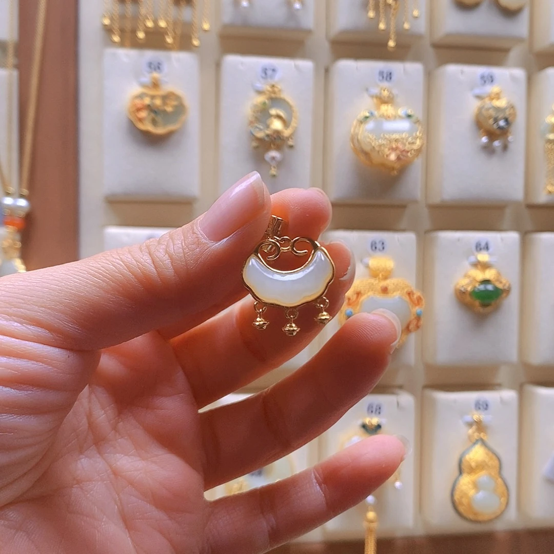 和田玉银S925镶嵌颈饰