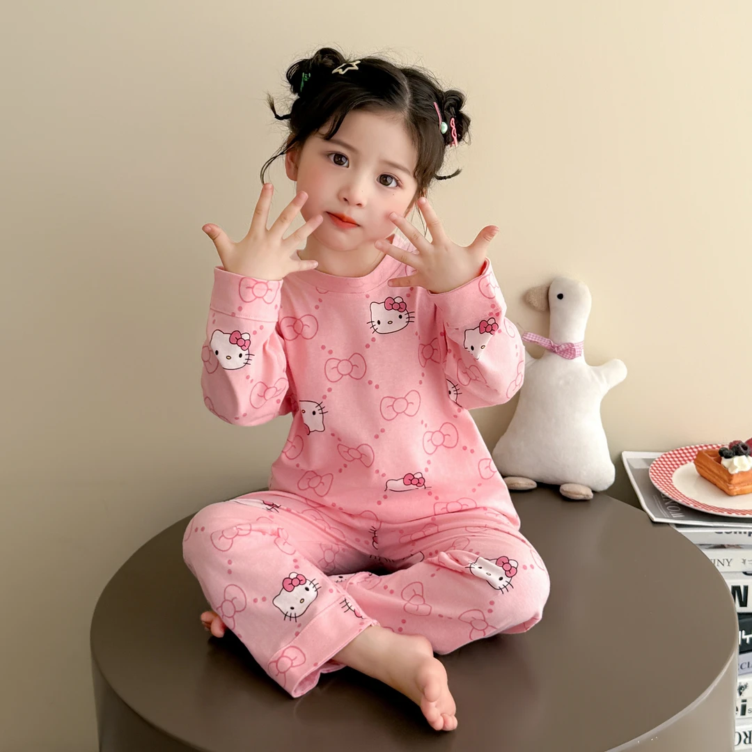 儿童春秋可爱纯棉长袖睡衣宝宝小女孩1-6岁秋冬季女童公主家居服