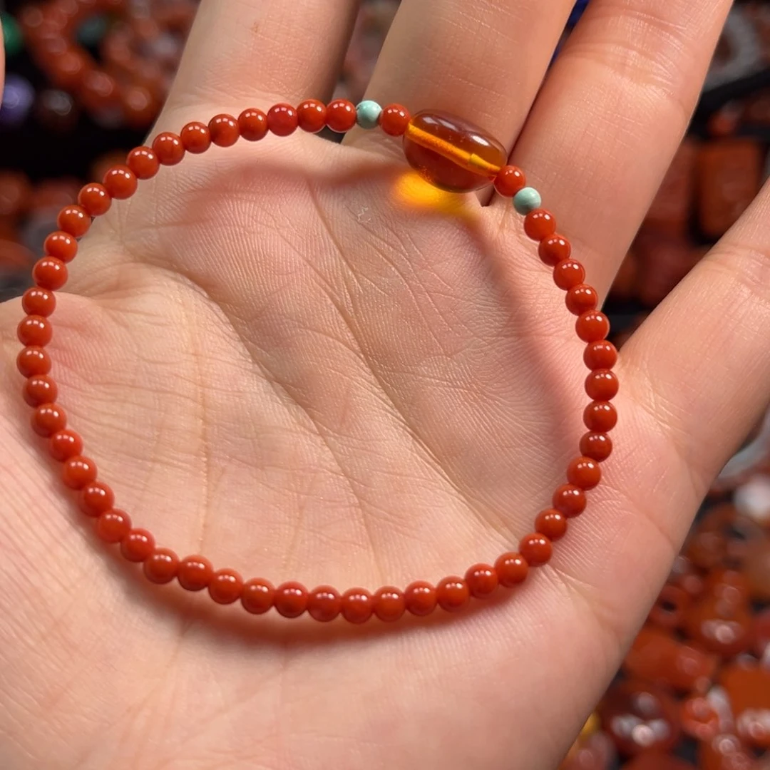 南红玛瑙手串3.7未镶嵌