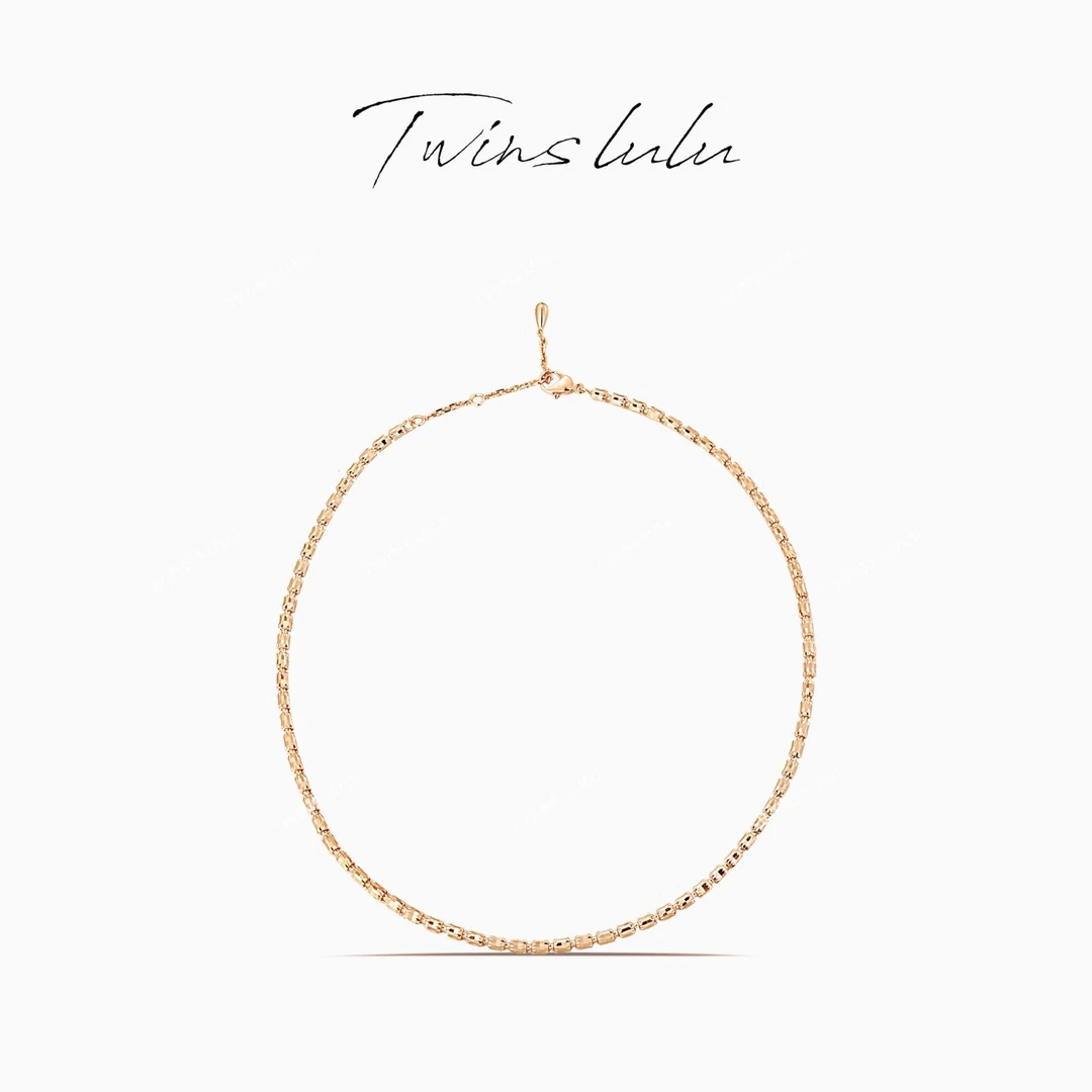 TWINS LULU 925银 镀k金 【官方正品】简约圆柱珠珠项链TSJ9743