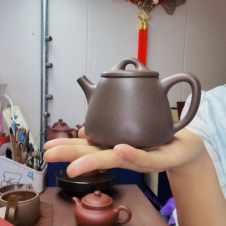 爱***子紫砂茶壶高瓢微瑕处理，220毫升老段