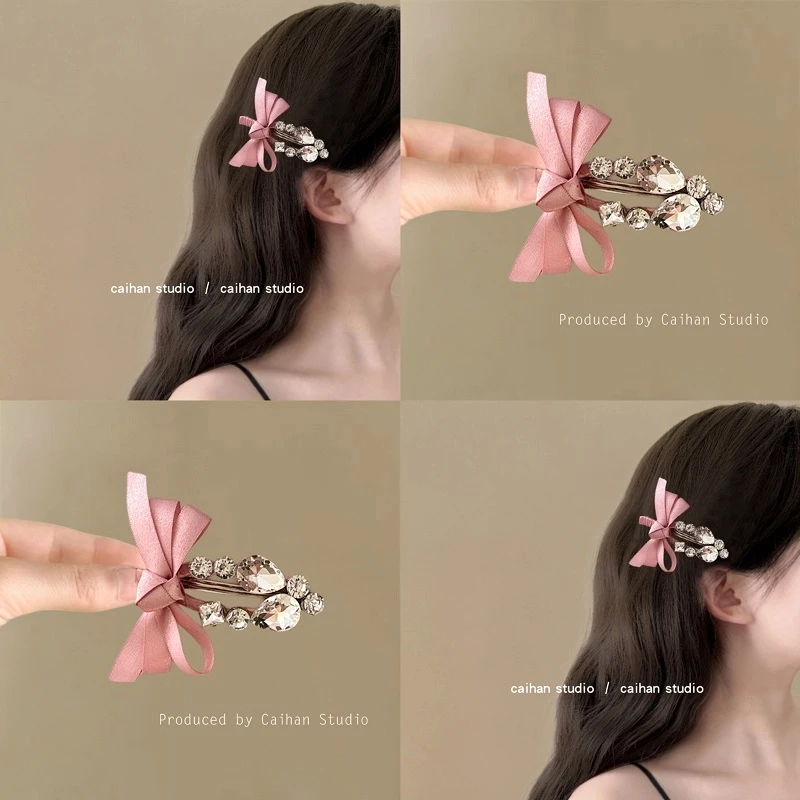 甜欲芭蕾~张元英同款发夹甜美水钻ins风刘海边夹女一字夹兰知春序