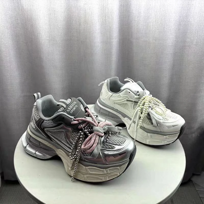 （柚子同款）HZ春秋款透气厚底串珠时尚老爹鞋A88-83