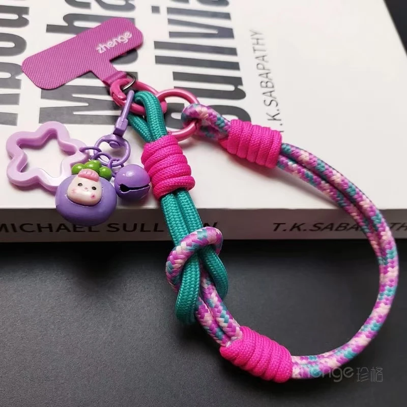 手机挂绳短款手腕指环带子男女户外旅游撞色编织手提挂链壳套结实