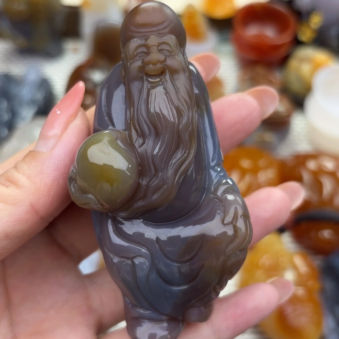 玛瑙/玉髓把件未镶嵌兮*