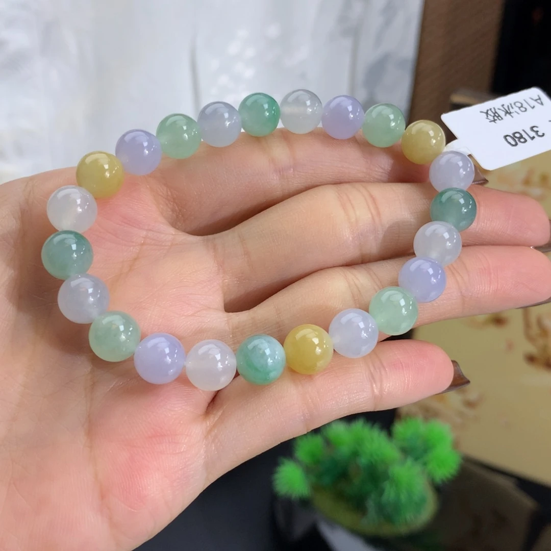 未镶嵌手串翡翠卡8冰胶多宝手串