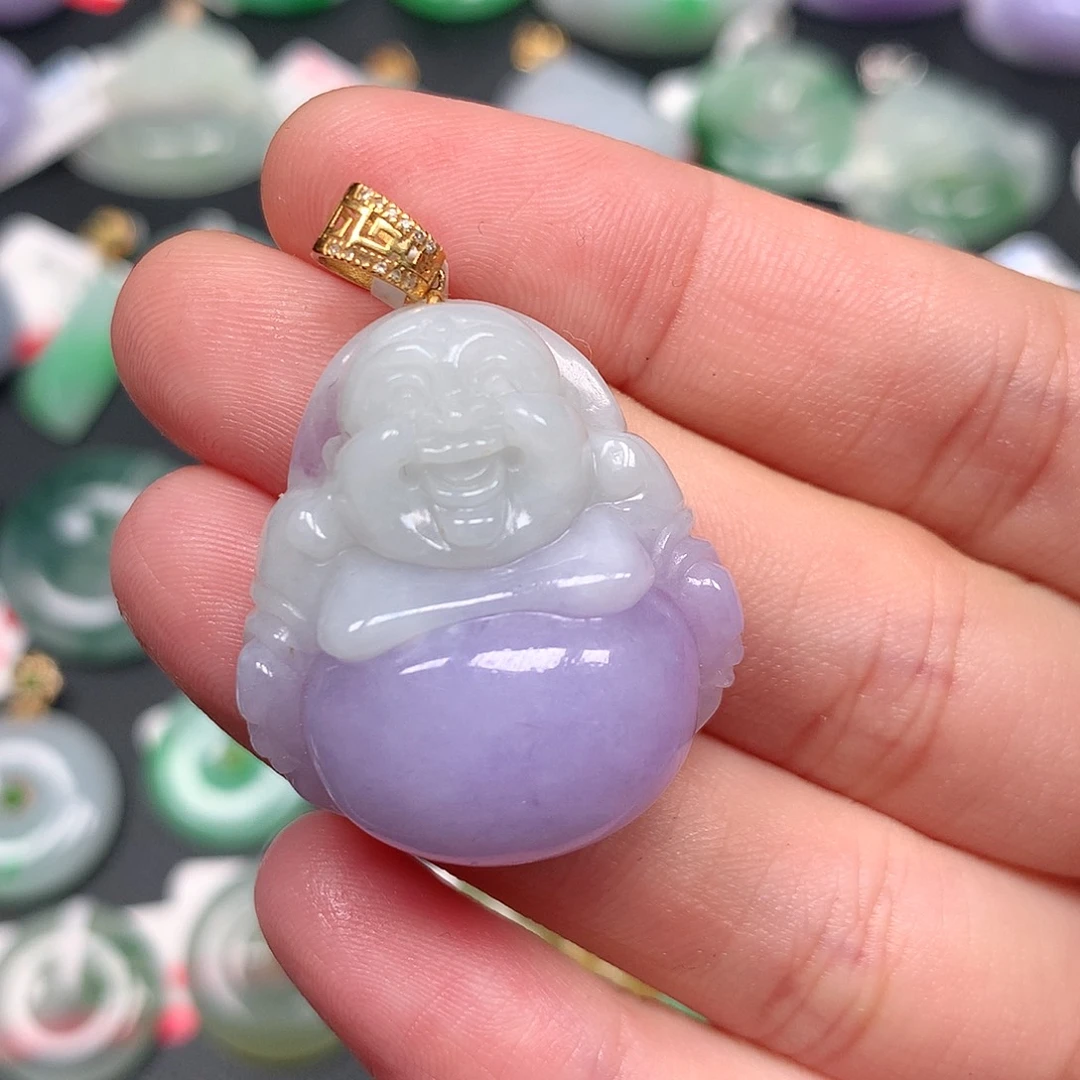 颈饰18K金镶嵌翡翠翡翠吊坠