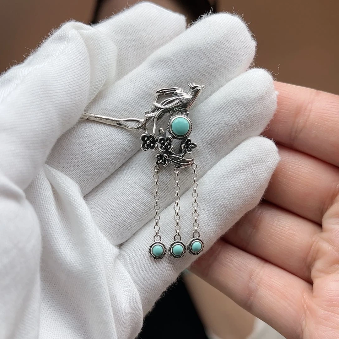 绿松石珠宝奇石银S925镶嵌