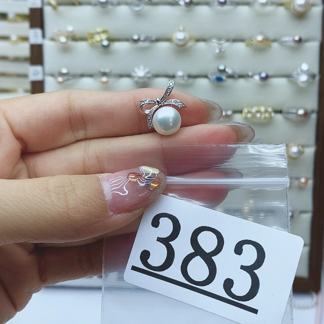 淡水珍珠戒指银S925镶嵌x**o383