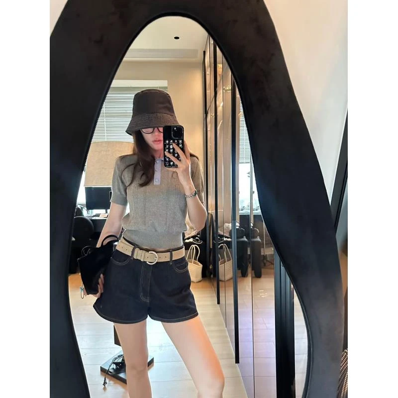 LA  复古蓝  原牛 牛仔三分 短裤  25583