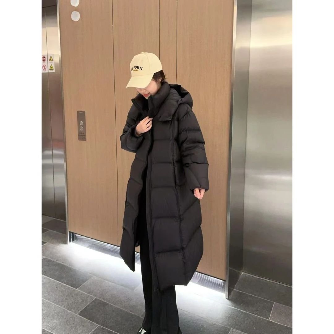 高定泡芙小妞 小允姐姐2024新款气质高级中长款连帽羽绒服