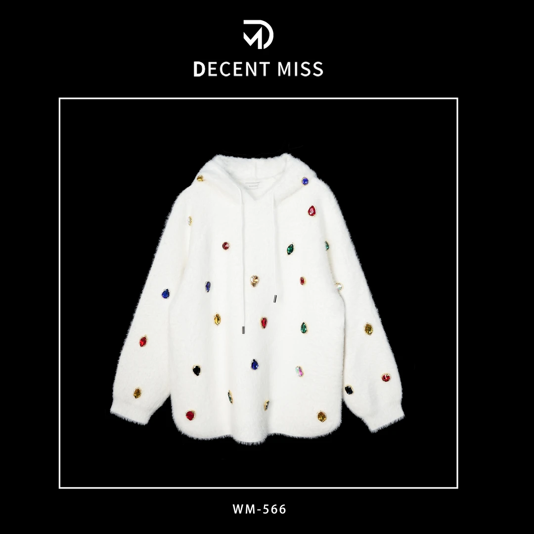 DECENT MISS重工定制古典传承手工精制时尚宝石毛衣WM-566