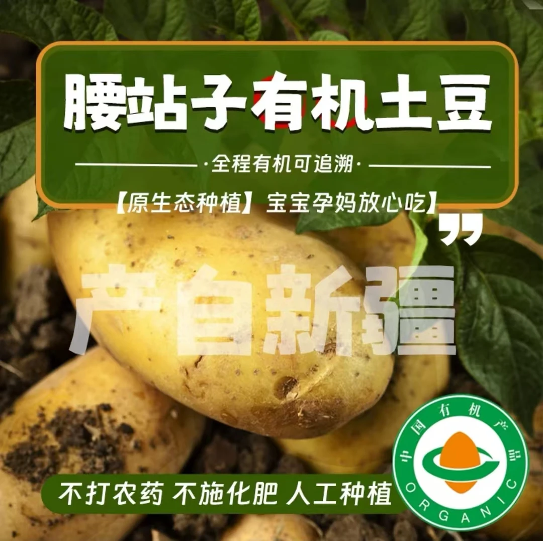 新疆腰站子有机种植新鲜采挖薄皮黄心粉糯土豆5kg